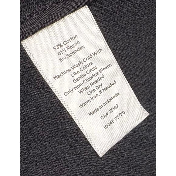 Talbots Black Cotton Rayon Pants Chatham Ankle Women’s Size 12 Side Zip - Picture 3 of 4